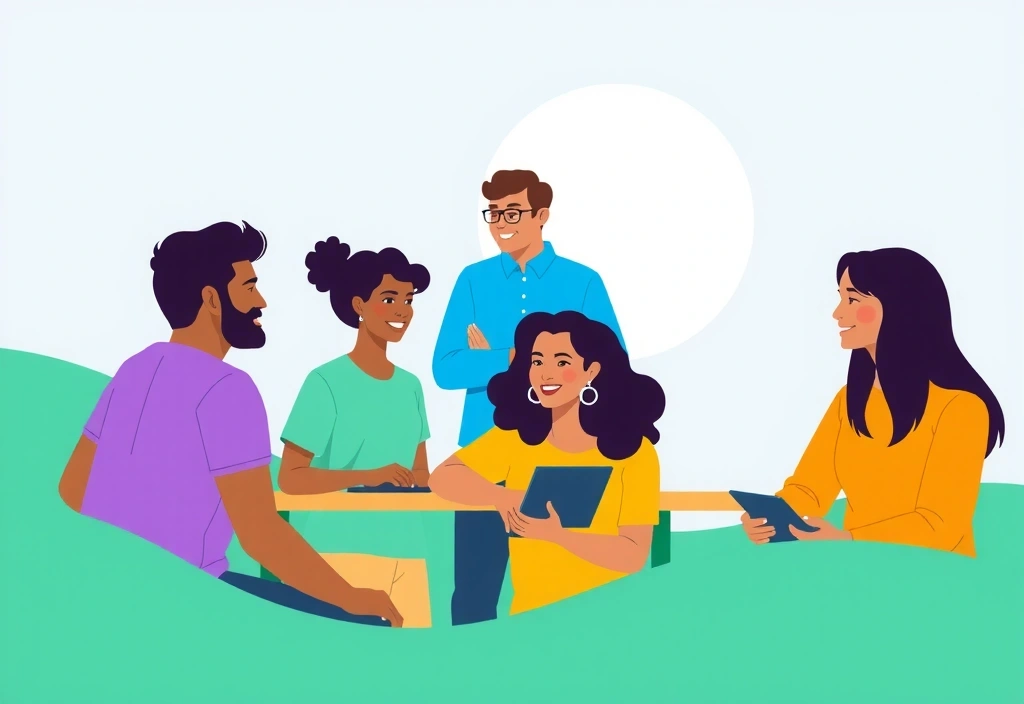 Personas interactuando amistosamente